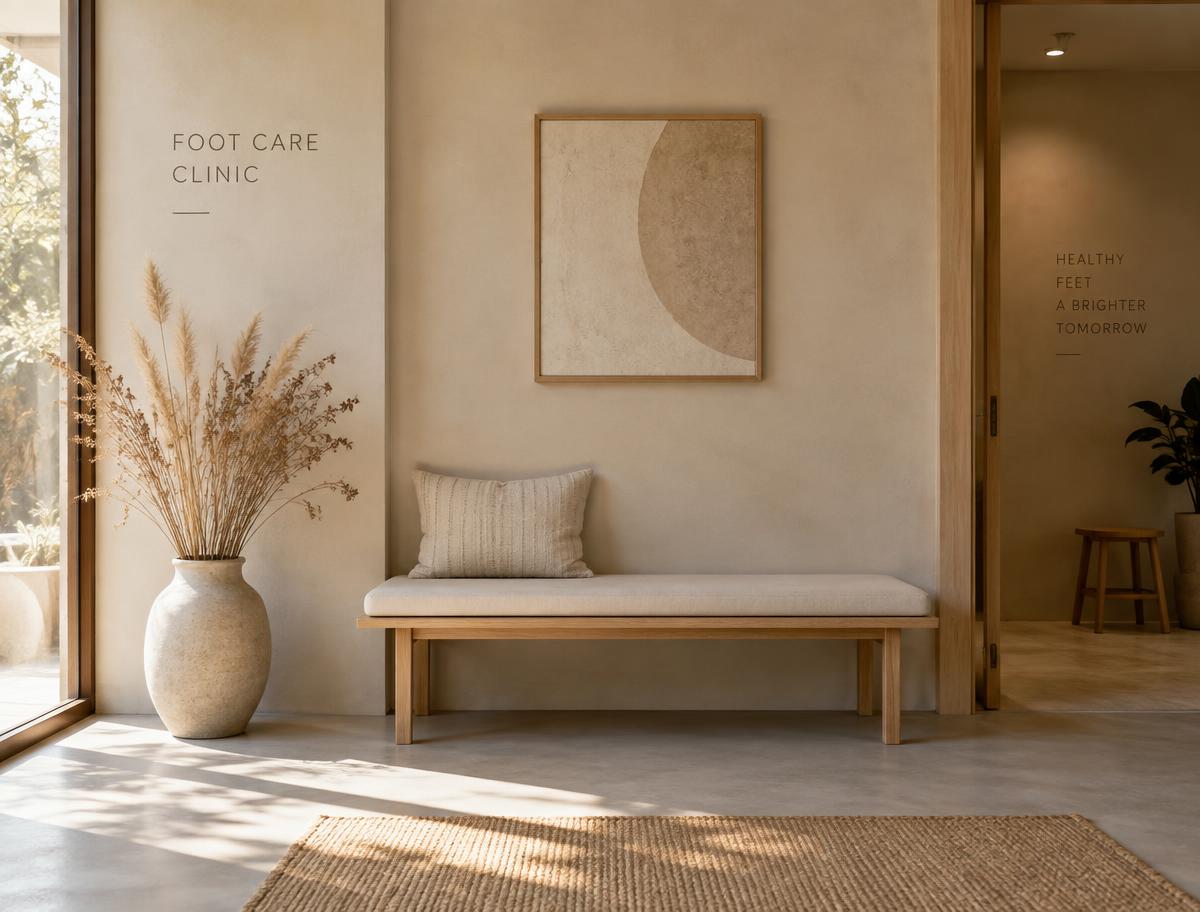The calm waiting area at Happy Feet